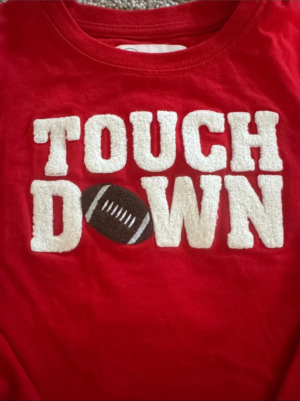 Kids Red 'Touchdown' Long-Sleeve Tee